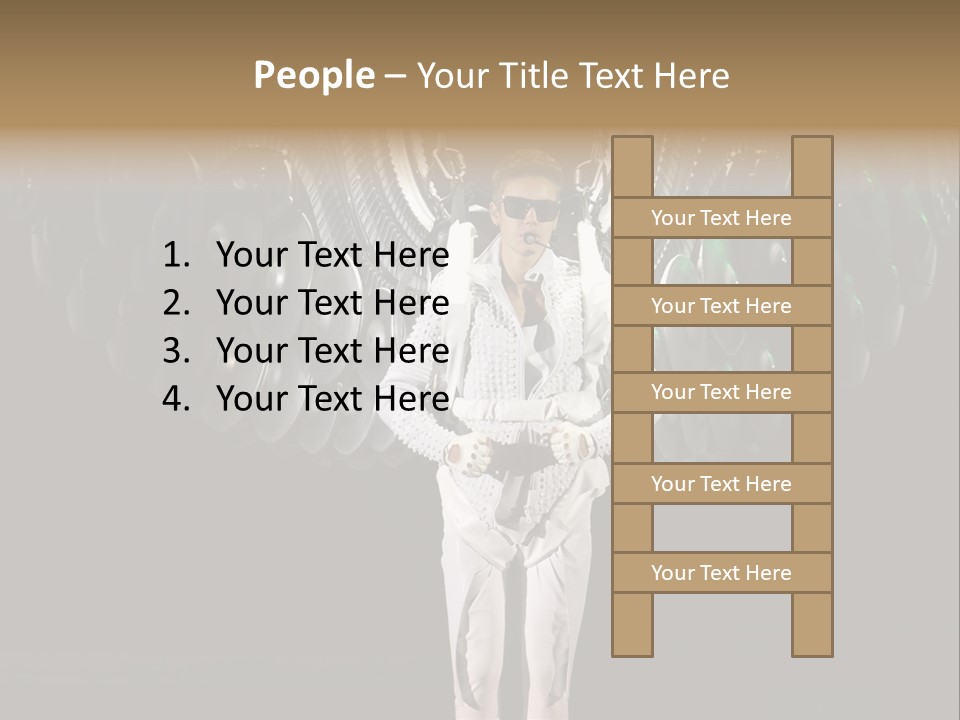 A Man Standing On A Stage With Lots Of Balloons In The Background PowerPoint Template