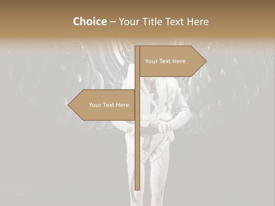 A Man Standing On A Stage With Lots Of Balloons In The Background PowerPoint Template