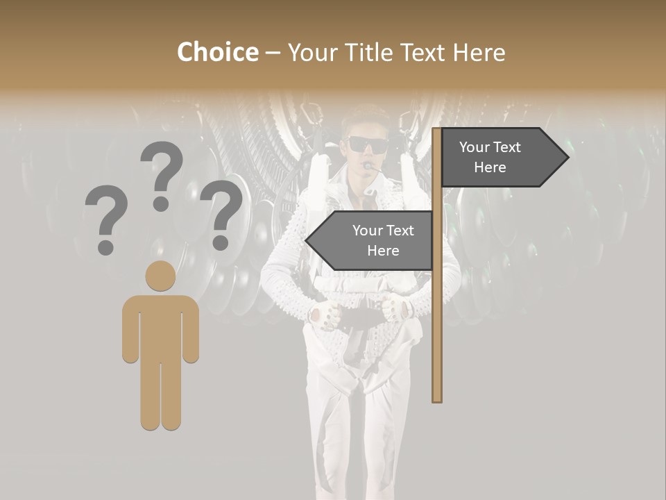 A Man Standing On A Stage With Lots Of Balloons In The Background PowerPoint Template