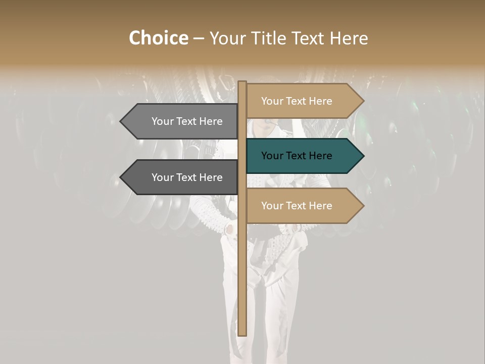 A Man Standing On A Stage With Lots Of Balloons In The Background PowerPoint Template