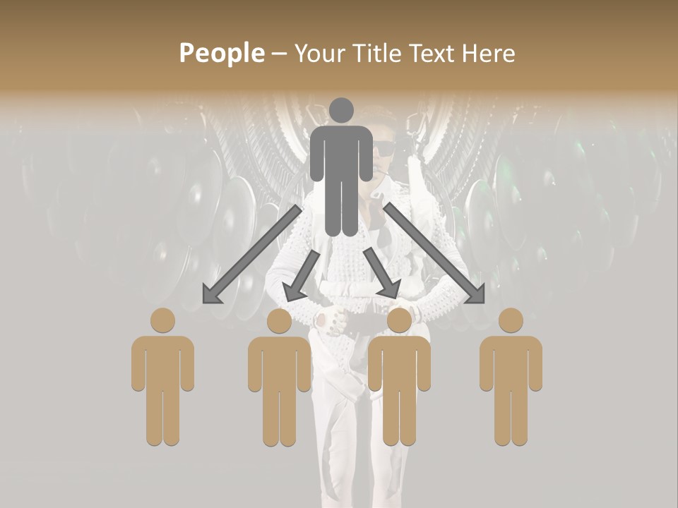 A Man Standing On A Stage With Lots Of Balloons In The Background PowerPoint Template