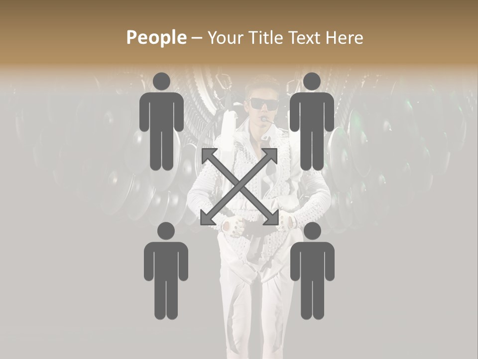 A Man Standing On A Stage With Lots Of Balloons In The Background PowerPoint Template