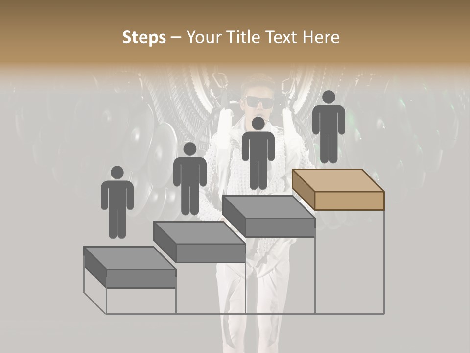 A Man Standing On A Stage With Lots Of Balloons In The Background PowerPoint Template