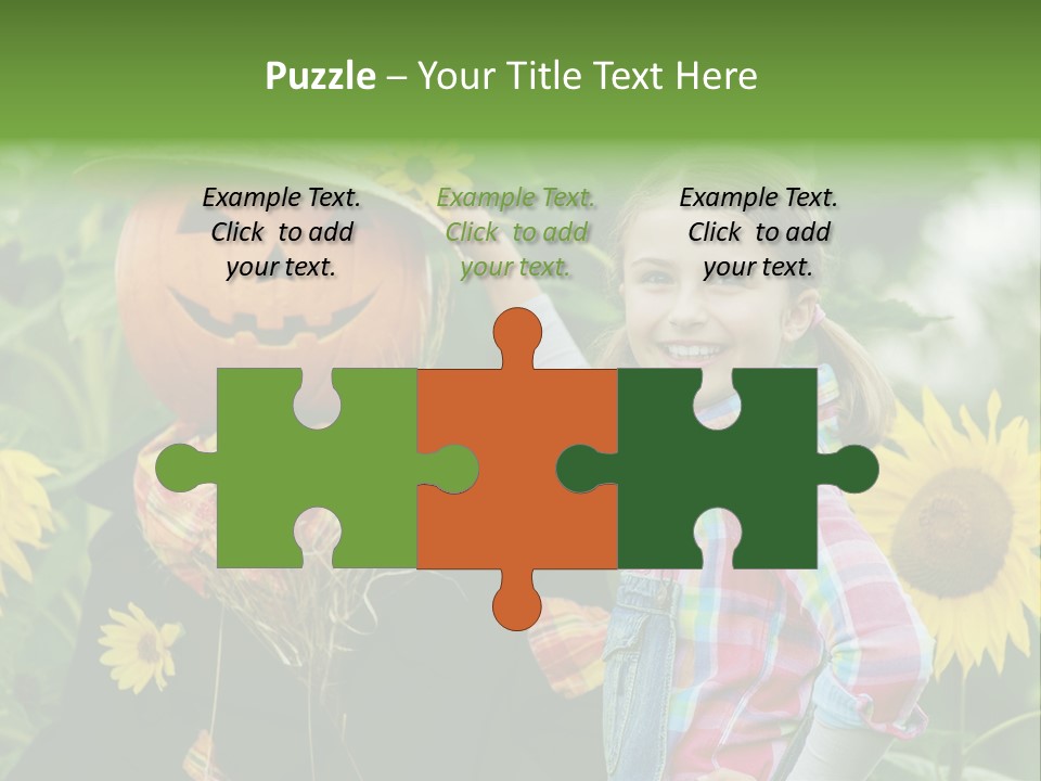 Flower Playing Autumn PowerPoint Template