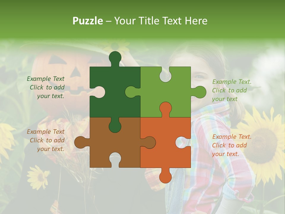 Flower Playing Autumn PowerPoint Template