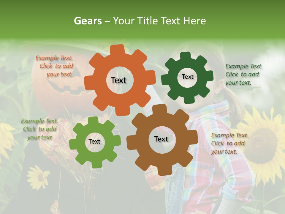 Flower Playing Autumn PowerPoint Template