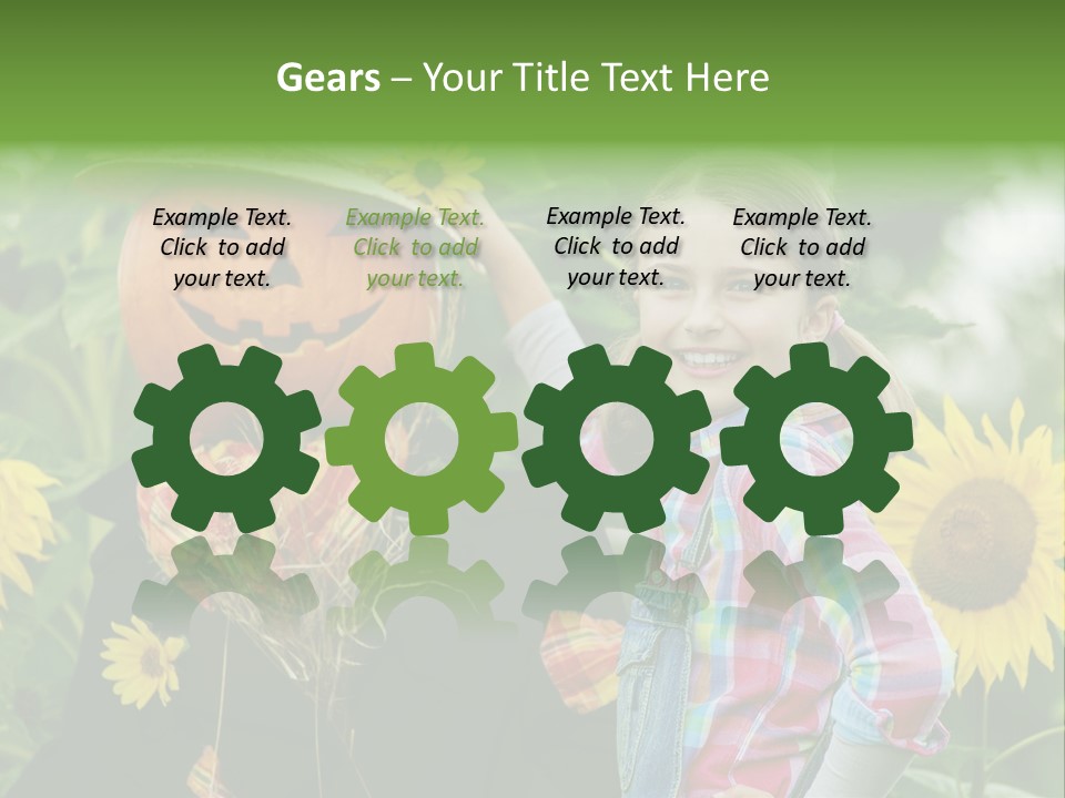 Flower Playing Autumn PowerPoint Template