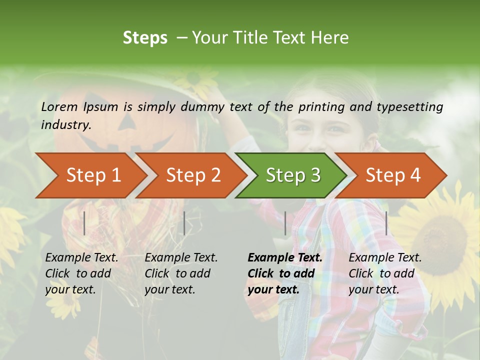 Flower Playing Autumn PowerPoint Template