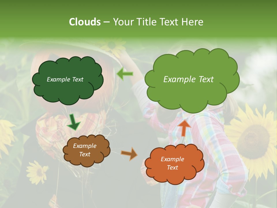 Flower Playing Autumn PowerPoint Template