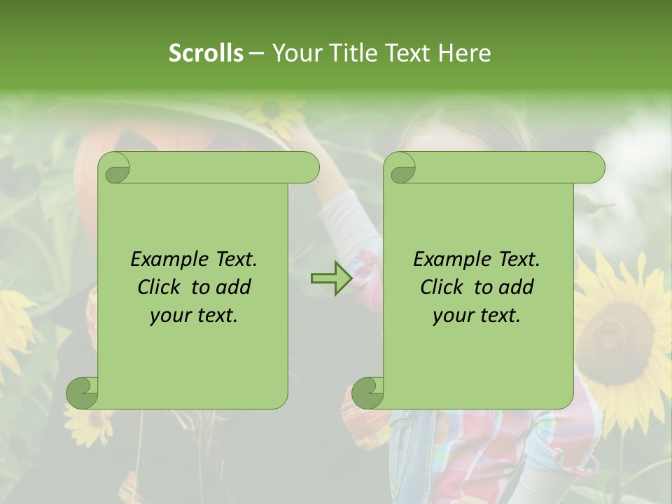 Flower Playing Autumn PowerPoint Template