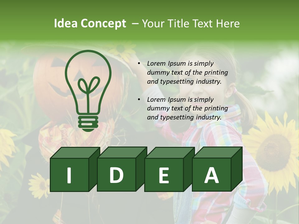 Flower Playing Autumn PowerPoint Template