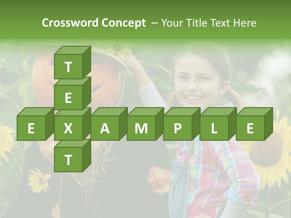 Flower Playing Autumn PowerPoint Template