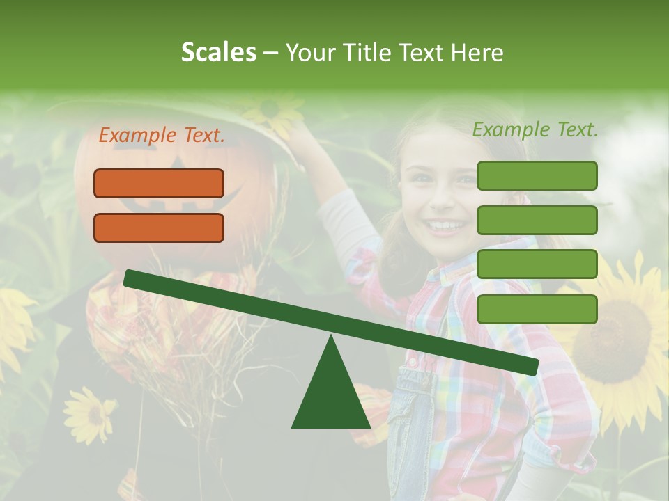 Flower Playing Autumn PowerPoint Template