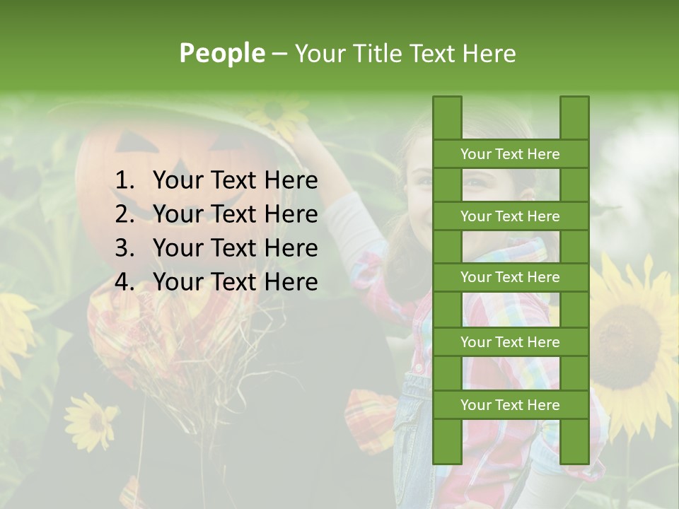 Flower Playing Autumn PowerPoint Template