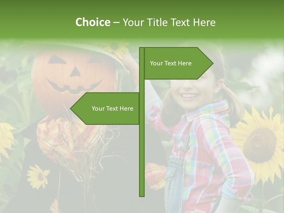 Flower Playing Autumn PowerPoint Template