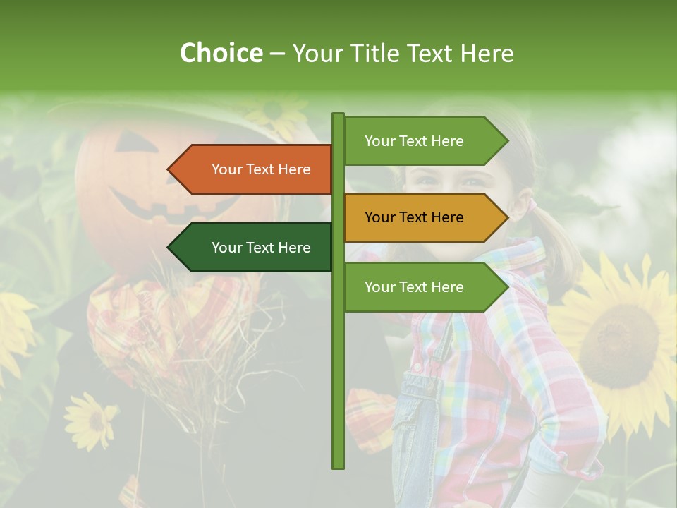 Flower Playing Autumn PowerPoint Template