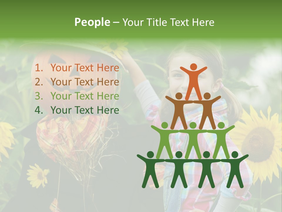 Flower Playing Autumn PowerPoint Template