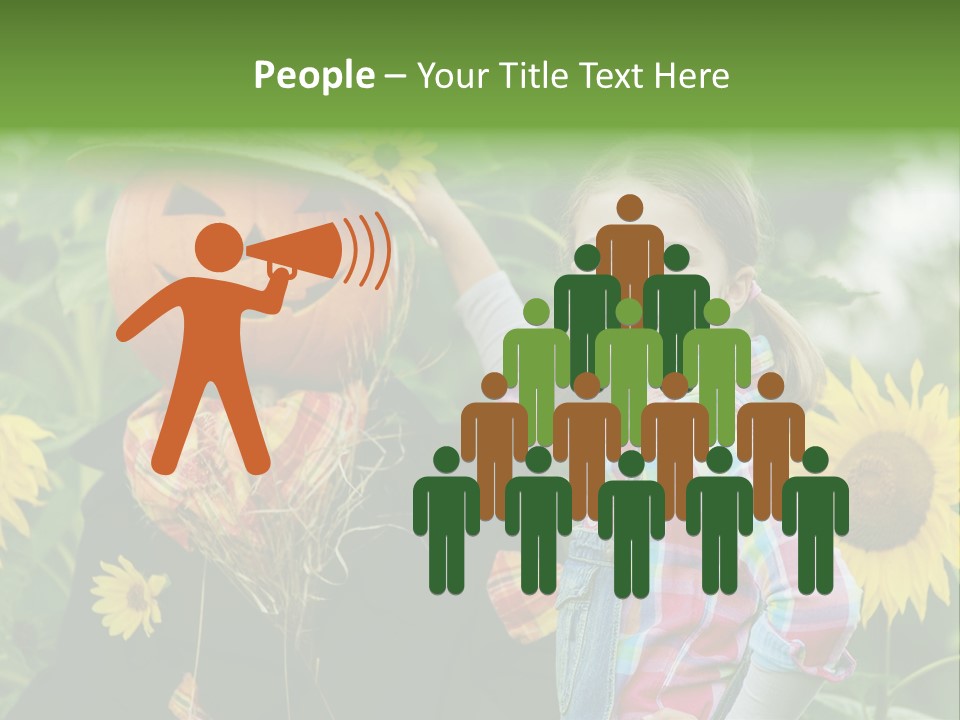 Flower Playing Autumn PowerPoint Template