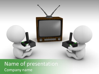 Video Game Videogame Holding PowerPoint Template