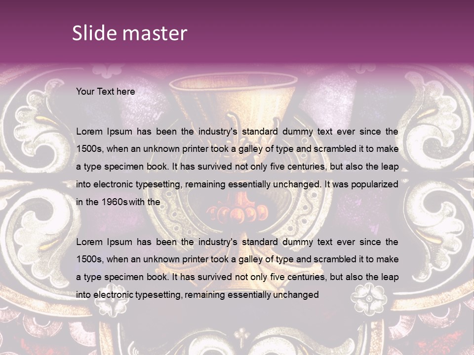 Vessels Of Altar Stained Glass Window Symbols Of Jesus PowerPoint Template