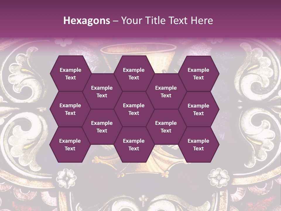 Vessels Of Altar Stained Glass Window Symbols Of Jesus PowerPoint Template