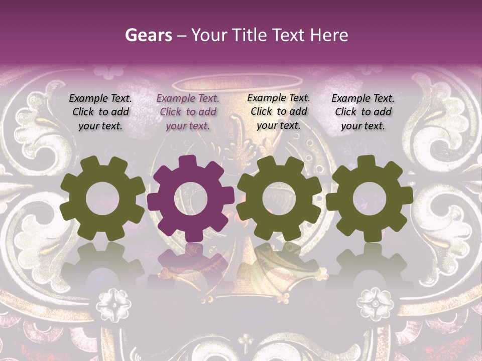 Vessels Of Altar Stained Glass Window Symbols Of Jesus PowerPoint Template