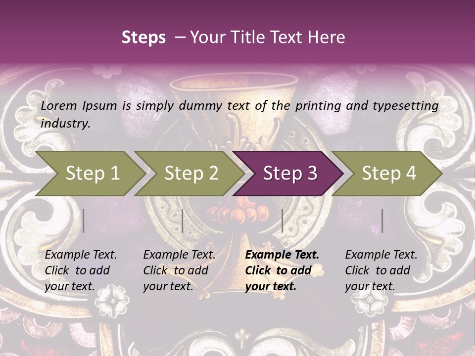 Vessels Of Altar Stained Glass Window Symbols Of Jesus PowerPoint Template