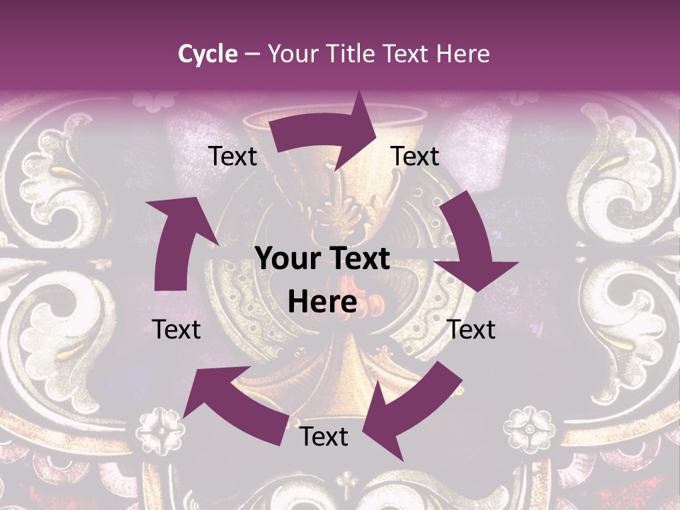Vessels Of Altar Stained Glass Window Symbols Of Jesus PowerPoint Template