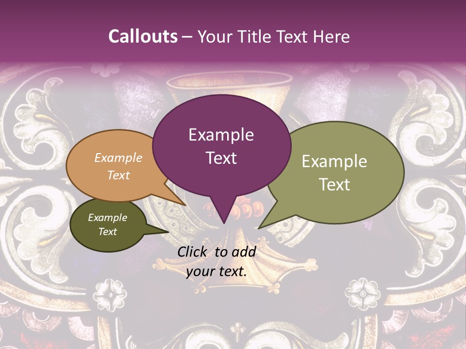 Vessels Of Altar Stained Glass Window Symbols Of Jesus PowerPoint Template