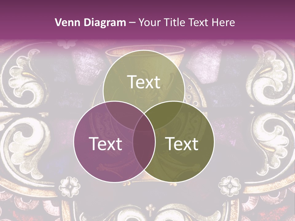 Vessels Of Altar Stained Glass Window Symbols Of Jesus PowerPoint Template