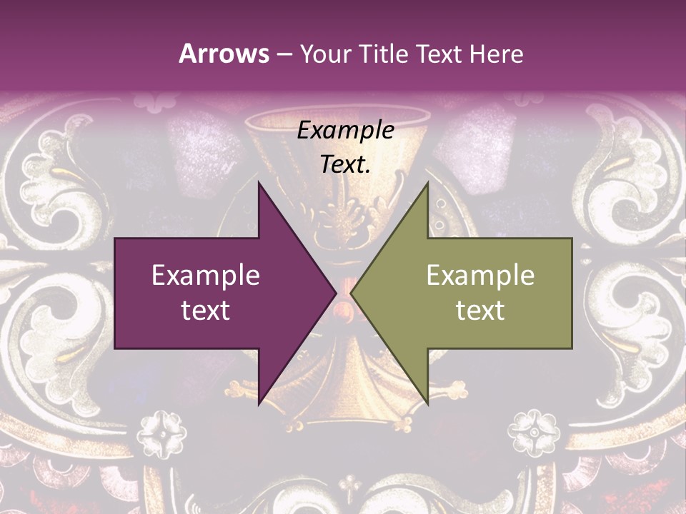 Vessels Of Altar Stained Glass Window Symbols Of Jesus PowerPoint Template