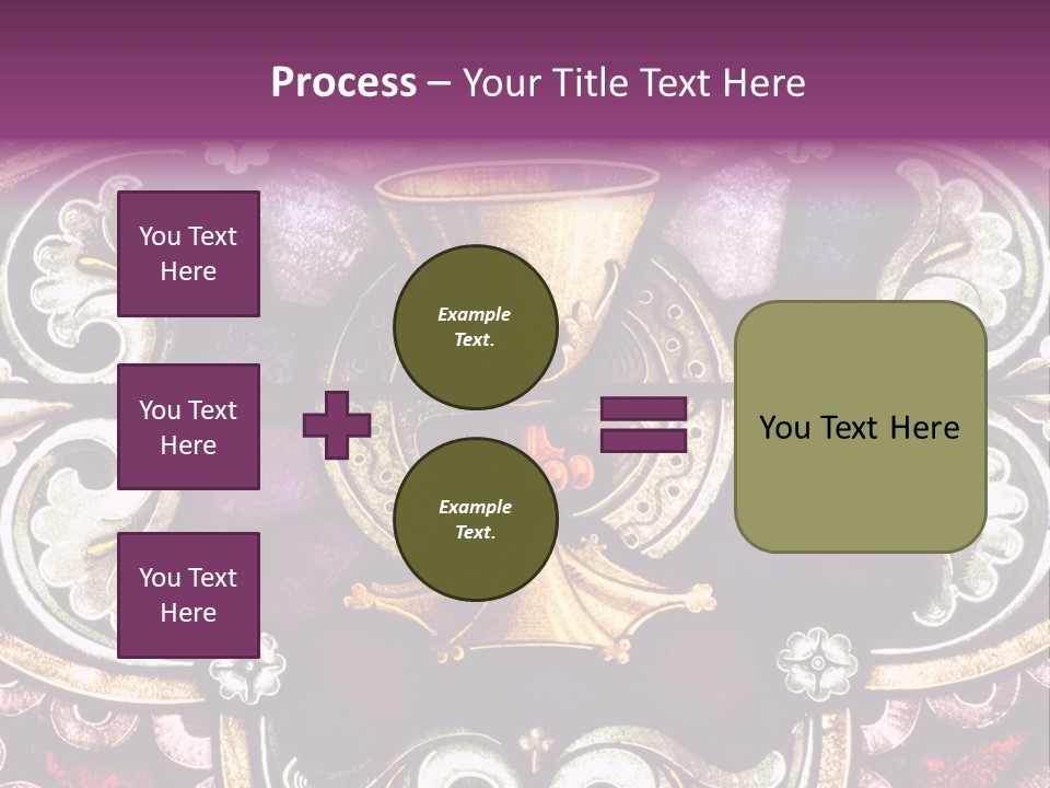 Vessels Of Altar Stained Glass Window Symbols Of Jesus PowerPoint Template