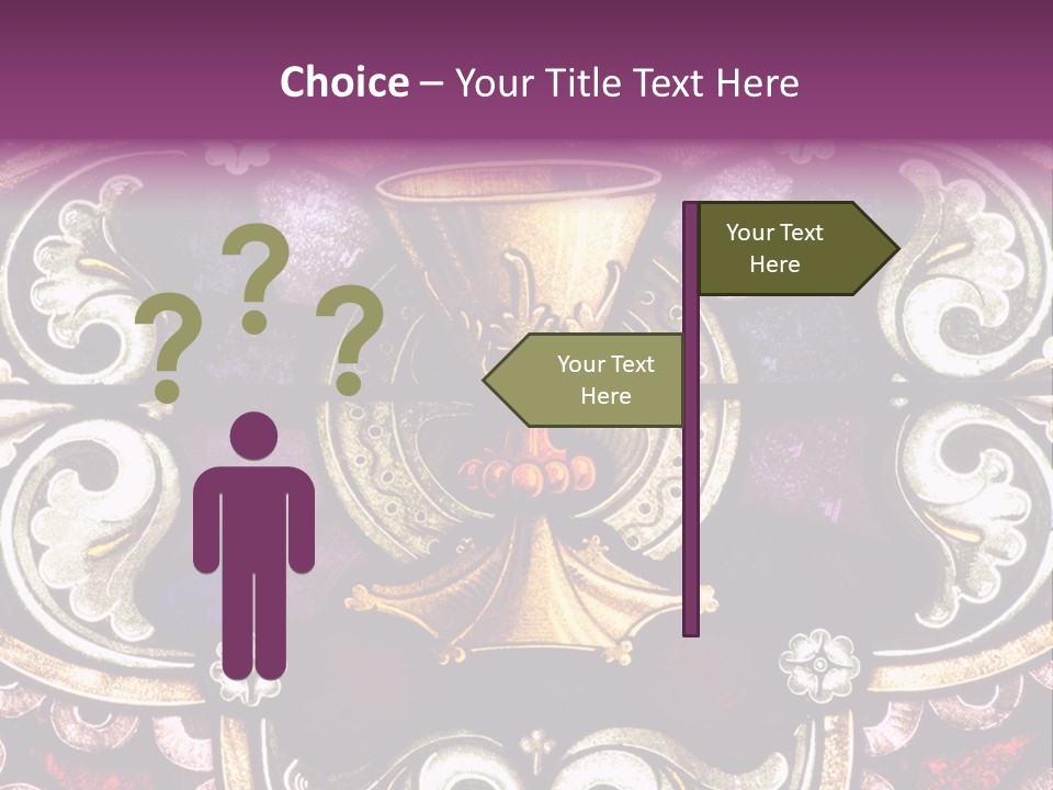 Vessels Of Altar Stained Glass Window Symbols Of Jesus PowerPoint Template