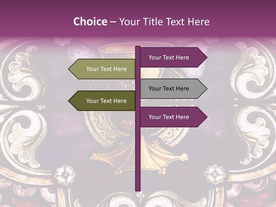 Vessels Of Altar Stained Glass Window Symbols Of Jesus PowerPoint Template