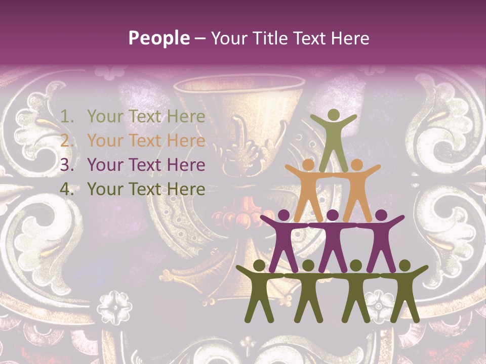 Vessels Of Altar Stained Glass Window Symbols Of Jesus PowerPoint Template