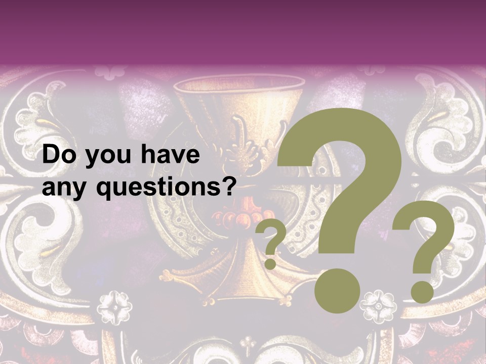 Vessels Of Altar Stained Glass Window Symbols Of Jesus PowerPoint Template