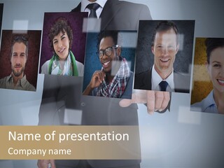 Touching Pressing Hispanic PowerPoint Template