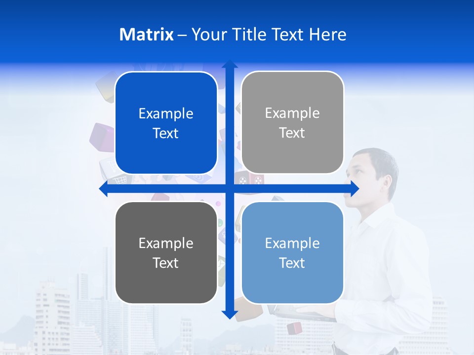 A Man Holding A Laptop Computer In His Hands PowerPoint Template