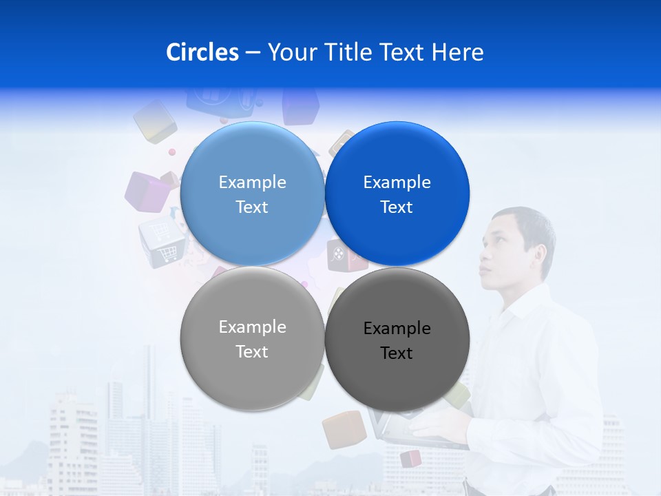 A Man Holding A Laptop Computer In His Hands PowerPoint Template