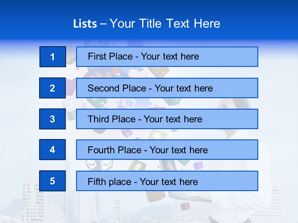 A Man Holding A Laptop Computer In His Hands PowerPoint Template