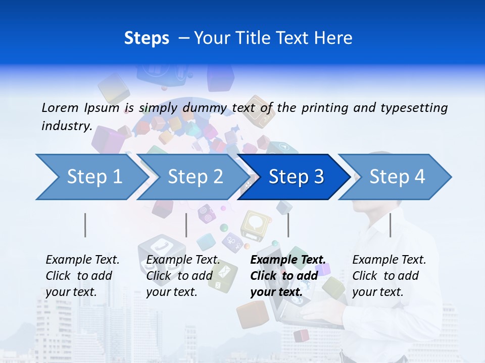 A Man Holding A Laptop Computer In His Hands PowerPoint Template