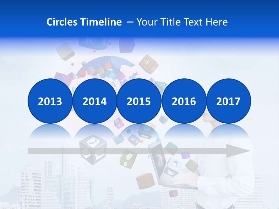 A Man Holding A Laptop Computer In His Hands PowerPoint Template