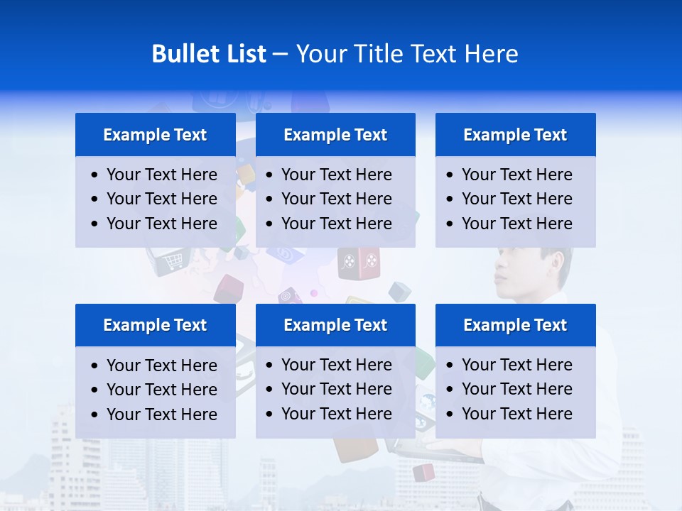 A Man Holding A Laptop Computer In His Hands PowerPoint Template