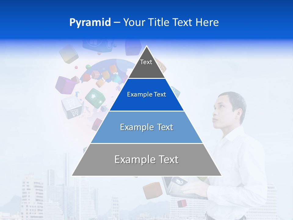 A Man Holding A Laptop Computer In His Hands PowerPoint Template