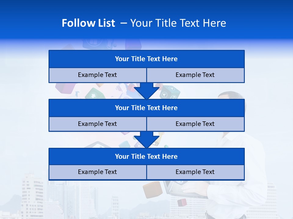 A Man Holding A Laptop Computer In His Hands PowerPoint Template