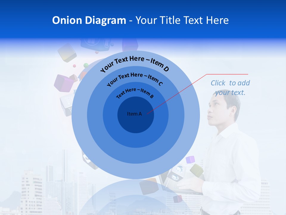 A Man Holding A Laptop Computer In His Hands PowerPoint Template