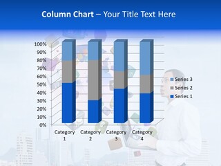 A Man Holding A Laptop Computer In His Hands PowerPoint Template