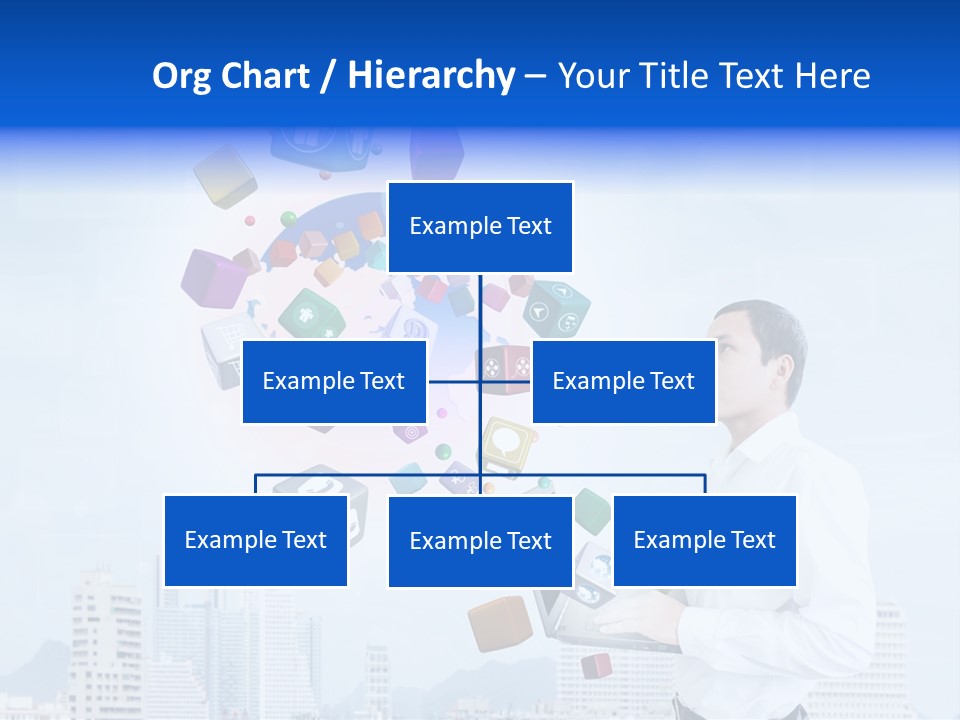 A Man Holding A Laptop Computer In His Hands PowerPoint Template