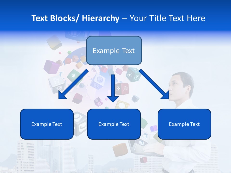 A Man Holding A Laptop Computer In His Hands PowerPoint Template