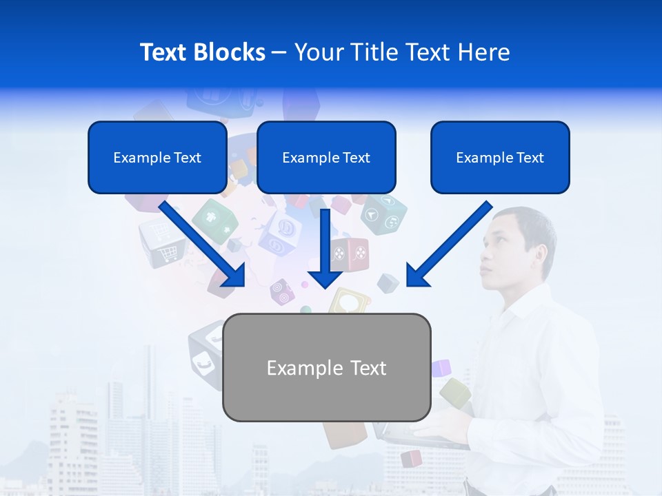 A Man Holding A Laptop Computer In His Hands PowerPoint Template